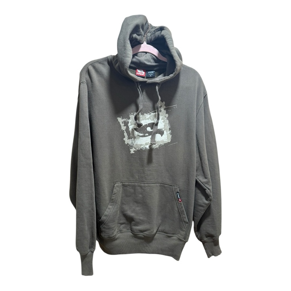 Vintage Y2K Tony Hawk Skater Graphic Pullover Hoodie Green XL